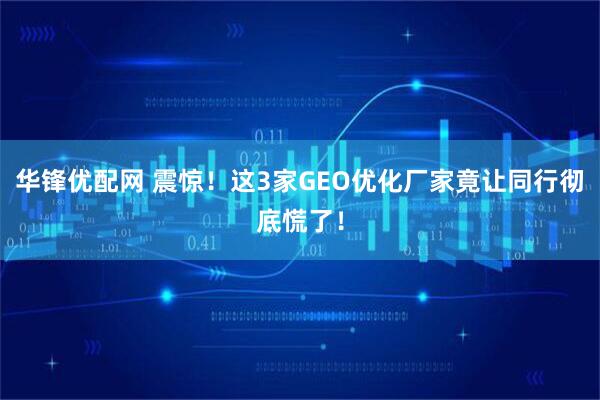 华锋优配网 震惊！这3家GEO优化厂家竟让同行彻底慌了！